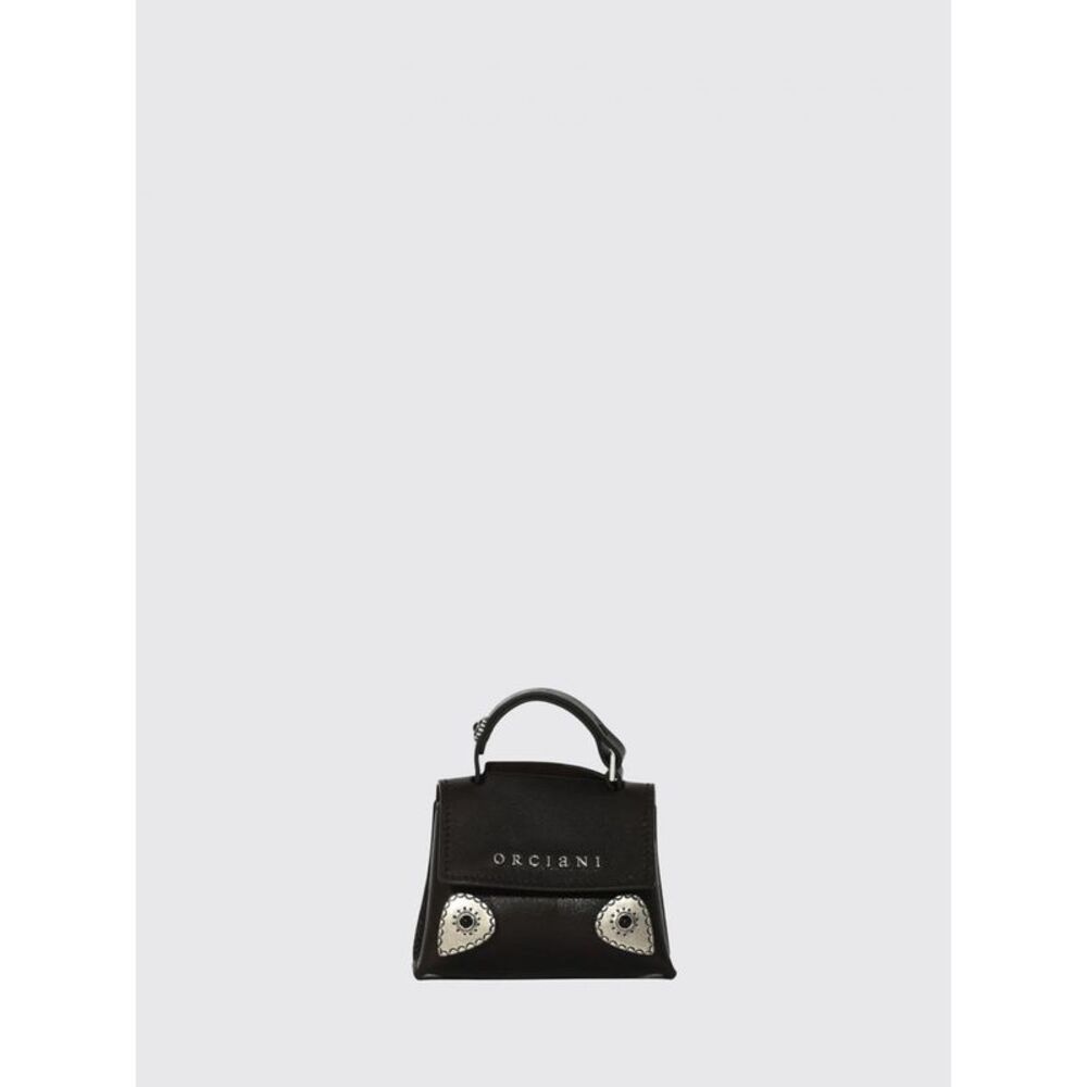 Orciani Women Flared Orciani Keyring In Calfskin With Logo And Metal Mesh